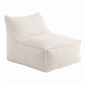 Artiss Bean Bag Chair Cover Corduroy No Filler Washable Lazy Sofa Cover Beige