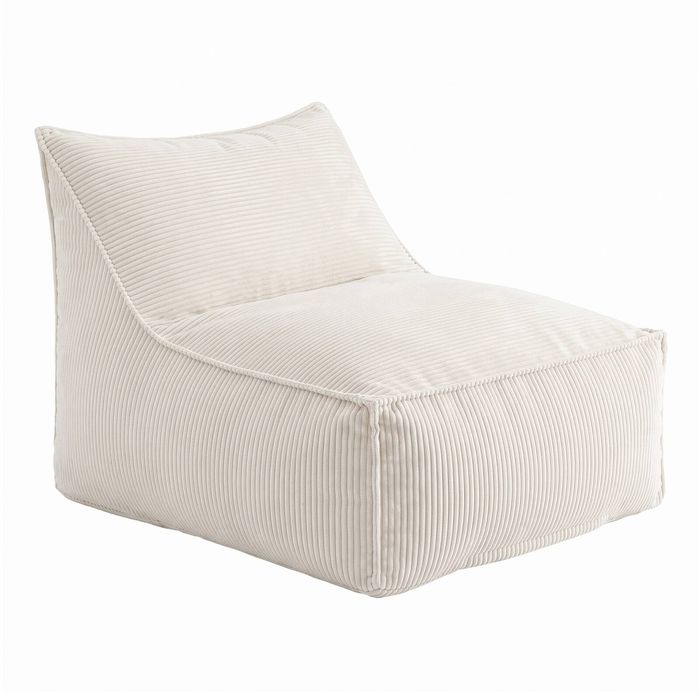 Artiss Bean Bag Chair Cover Corduroy No Filler Washable Lazy Sofa Cover Beige