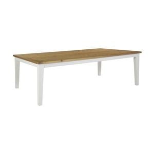 Leura Belle Large Rustic 250Cm X 150Cm Indoor Timber Dining Table - Distressed White Honey top