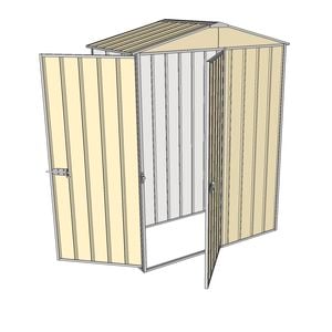 Build-a-Shed 1.5 x 0.8 x 2.3m Single Hinged Door Gable Shed with Single Hinged Side Door - Cream