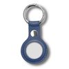 MEZON Blue PU Leather Protective Case Holder for Apple AirTag with Keychain Ring