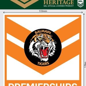 NRL Premiership History Decal - Balmain Tigers - Premier Stickers