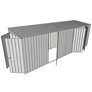 Build-a-Shed 1.5 x 6 x 2m Single and Double Hinged Side Door Skillion Shed - Zinc
