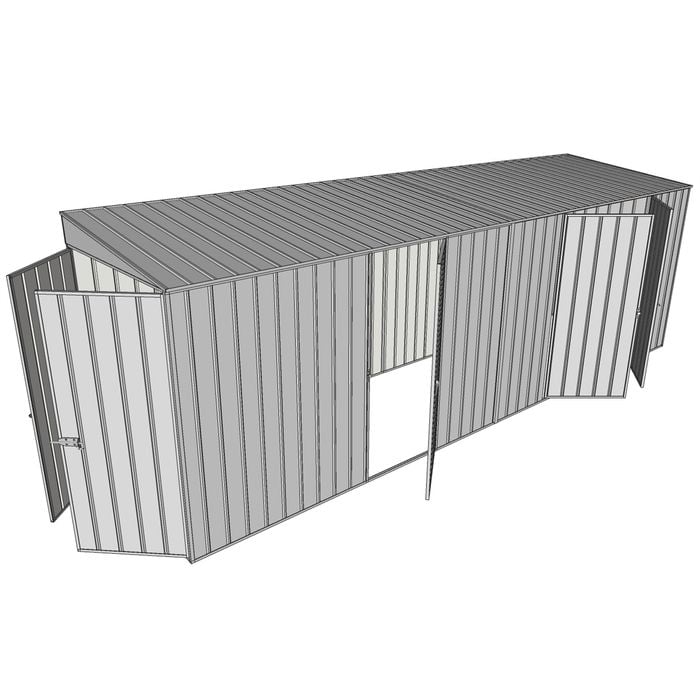 Build-a-Shed 1.5 x 6 x 2m Single and Double Hinged Side Door Skillion Shed - Zinc