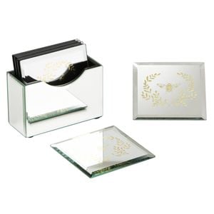 6pc Ashdene Elegant Bee Mirrored Cup/Mug Table Coasters