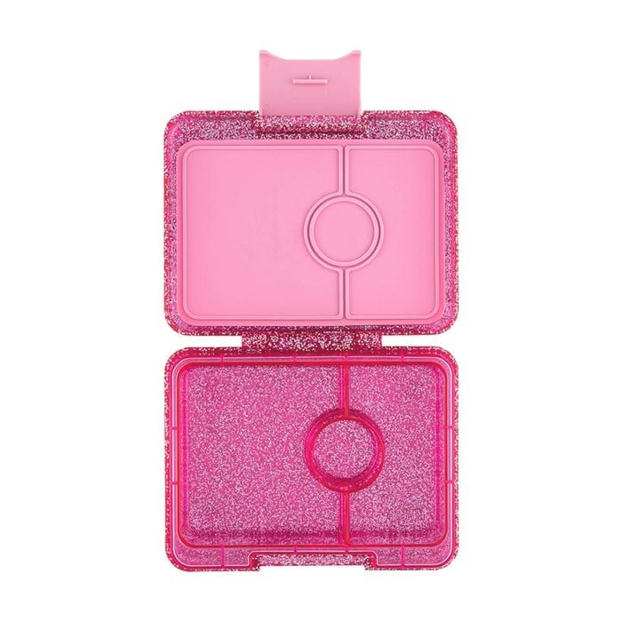 Yumbox Kids Snack Box 3 Compartment Leakproof Lunchbox Glitter Sparkle Pink