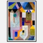 Galrie Stunning Paul Klee Colorful Architecture Abstract Art Print for Modern Decor, Black Frame, 50 x 70cm (20 x 28inch)
