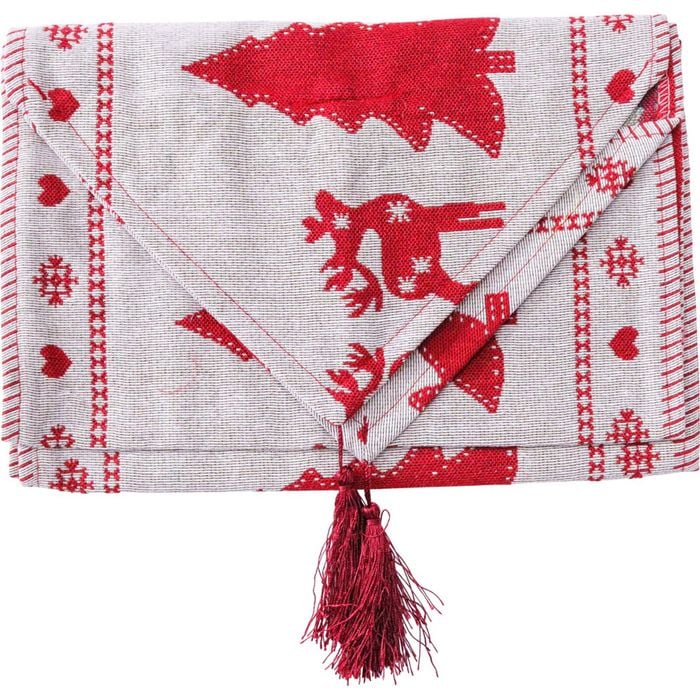 LVD 180x34cm Polyester Table Runner Christmas Deer Home/Kitchen Xmas Decor