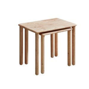 Natural Signature Small Raw Natural 2 Piece Teammate Nesting Table Set