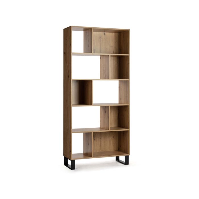 Design Square Amina 5-Tier Bookcase Display Shelf Storage Unit - Oak/Black
