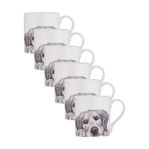 6x Ashdene Peeking Pups Ceramic Drinking Mug Golden Retriever 370ml Animal Art
