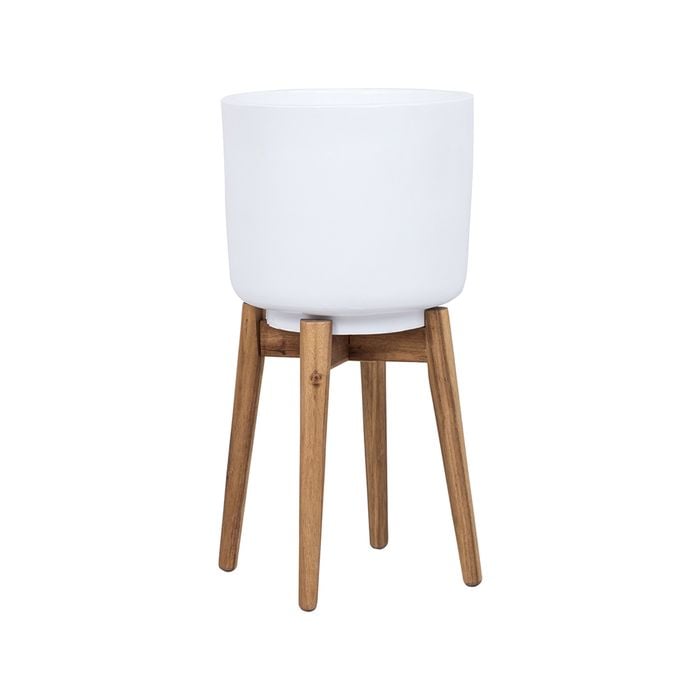 30 x 53cm White XL Plain Ceramic Egg Pot with Legs