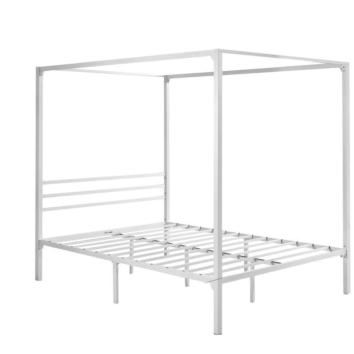Zinus Quality Single Kids Metal Canopy Bed Frame - White