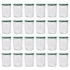 Argon Tableware Glass Jam Jars with Green Lids - 380ml - Pack of 24