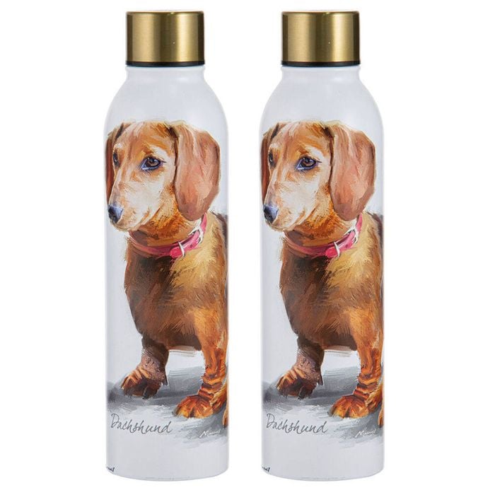 2PK Ashdene Puppy Love Dachshund Water Drink Bottle 24.5cm