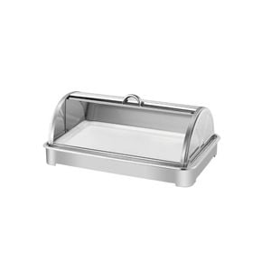 SOGA 59x38.5cm Silver Color Ceramic Serving Bowl Chafing Dish for Kitchen Essential