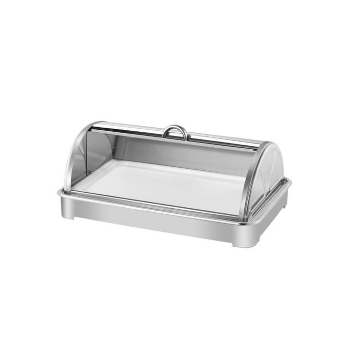 SOGA 59x38.5cm Silver Color Ceramic Serving Bowl Chafing Dish for Kitchen Essential