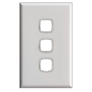 HPM Excel 3 Gang Coverplate White