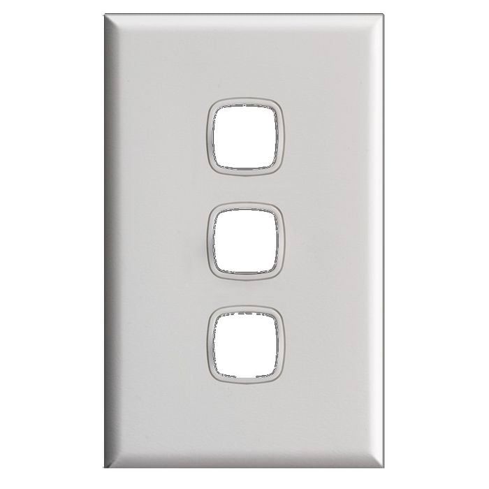 HPM Excel 3 Gang Coverplate White