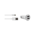 3sixT xCar Charger 3.4A + Lightning to Micro USB Cable 1m - White