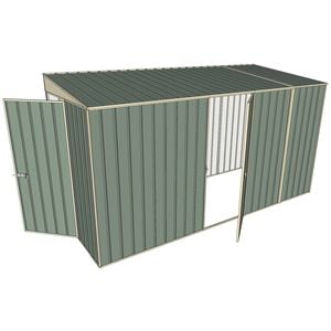 Build-a-Shed 1.5 x 3.7 x 2m Hinged Door Tunnel Shed with Hinged Side Door - Green