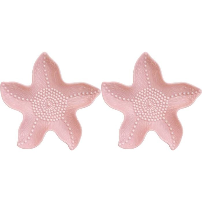 2PK LVD Starfish Plate Ceramic Home/Lounge Decor 16.5cm Nude