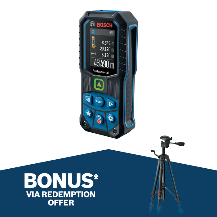 Bosch Professional 50m IP65 1/4" Tripod Thread Green Beam Distance Measurer
