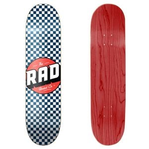 Rad Board Co Logo Skateboard Pro Premium Durable 8.25 Deck - Checkers Navy/White