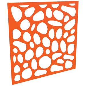 ProtectorAl 300-1200mm x 300-1200mm Orange/Gloss White Riverstone Unframed Composite Deco Panel