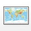 World Map with Flags of Countries   Print 100% Australian Made 120 x 90cm   (Poster)