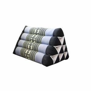 Thai Triangle Backrest Cushion - Handmade with Kapok Fill - Blue