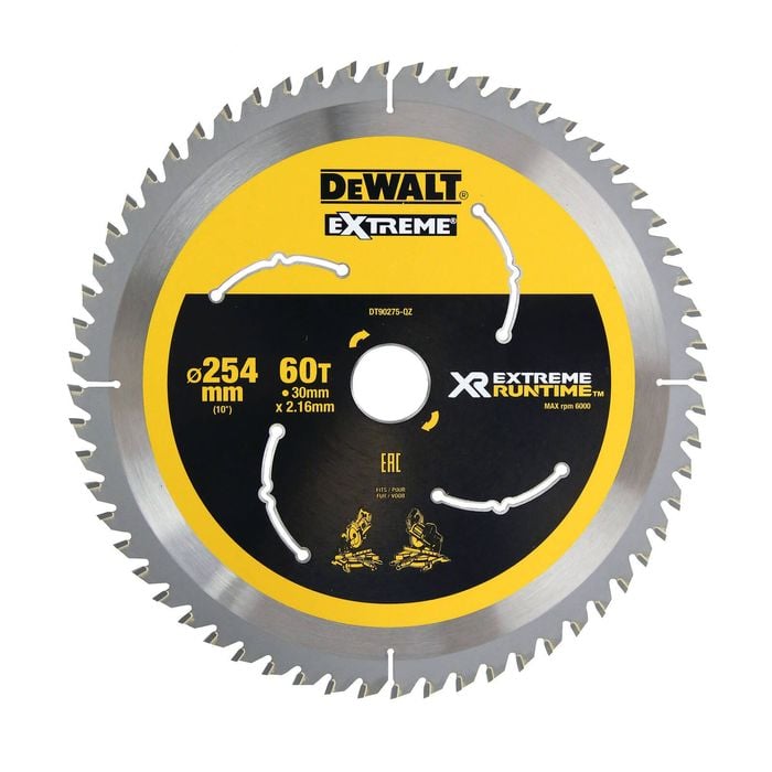 DeWALT XR 254mm 60T Extreme Runtime Circular Saw Blade DT90275-QZ