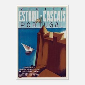 Galrie Estoril Cascais Vintage Travel Poster Captivating Coastal Artwork from Portugal, Poster Only, 70 x 100cm (28 x 40inch)