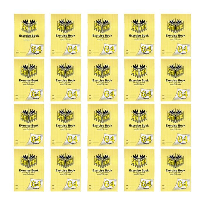 20x Spirax 115 Exercise Book A4 64 Pages 9mm Dotted School Notebook Yellow