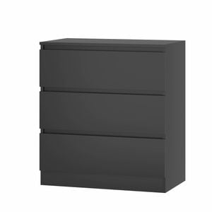 Advwin Bedside Table 3 Drawers Nightstand Storage Cabinet Black