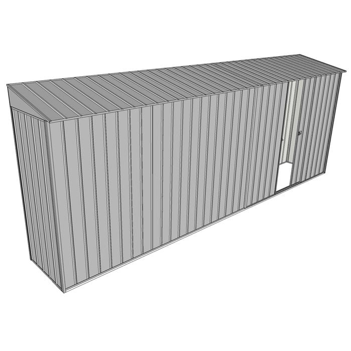 Build-a-Shed 0.8 x 5.2 x 2m Skillion Shed with Single Sliding Side Door - Zinc