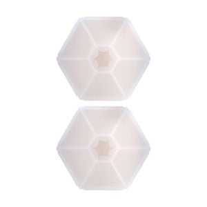 2pk Melii Kids 6 Compartment Hexagon Snackle Lunch Box Container Ivory 798ml