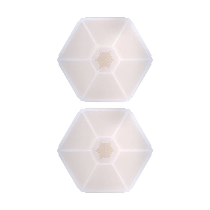 2pk Melii Kids 6 Compartment Hexagon Snackle Lunch Box Container Ivory 798ml