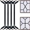 Bed Sheet Straps - Crisscross Fitted Sheet Clips and Holder Bands, 4-Piece Set (Black)