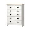 Oikiture Tallboy 6 Chest of Drawers Dresser White