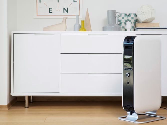 Modern sleek design oil-filled radiator.