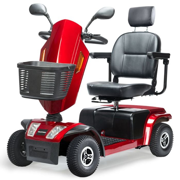 Equipmed VentureCruise Mobility Scooter, XXL Size, 30km Max Range, 180kg capacity, Red