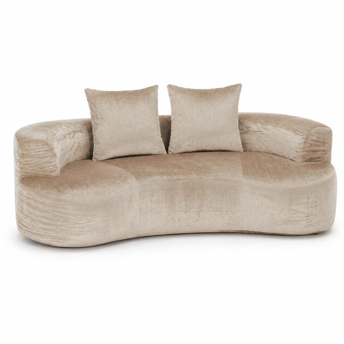 Airluxe Lunara Mocha 200cm 2 Seater No Assembly Curved Compressed Sofa