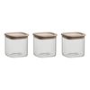 3pc Ecology Store Square Canister Container Pantry Storage w/ Lid Set Clear