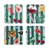 4pc Porto Tis The Season Set Coasters Festive Stripe Paper Serveware 10cm