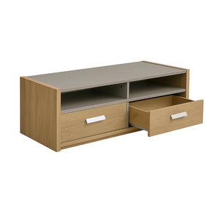 Munich Entertainment Unit In Grey Melamine With 2 Doors And 2 Shelves