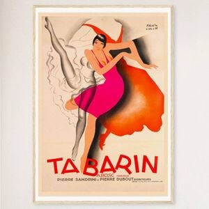 Galrie Tabarin by Paul Colin Vintage Art Deco Poster Elegant Stylish Home Décor, Wood Frame, 70 x 100cm (28 x 40inch)