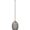 CLA Lighting Kathal Interior Ellipse Glass Segmented with Brass Highlight Enclosed Pendant Light Smoky Black