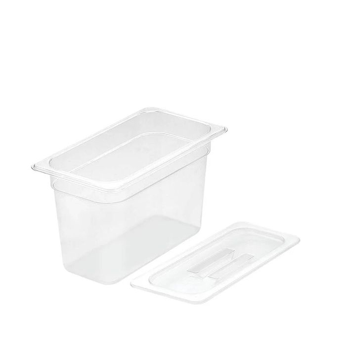 SOGA 1/3 GN Polycarbonate Food Pan 200mm Clear with Lid