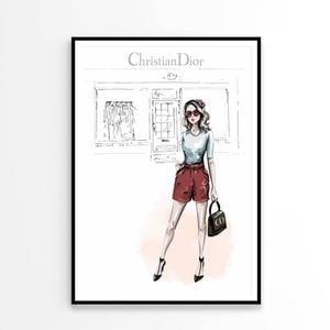 Stylish Girl with Elegant Fashion Store   Print 100% Australian Made 90 x 120cm   (Poster)